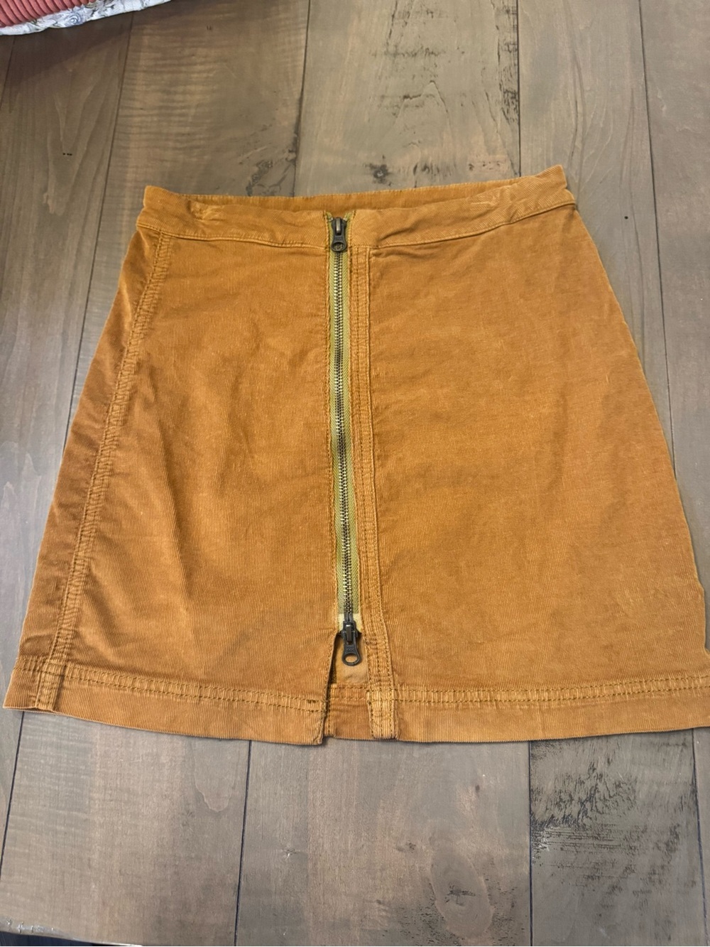 Free People Size 0 Y2K Camel Corduroy Zipper Skirt
